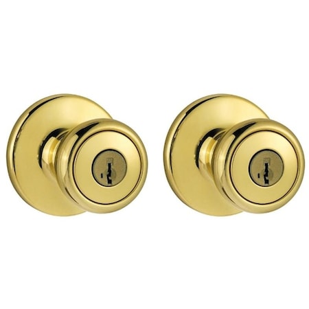 Deadbolt And Entry Lockset, 3 Grade, Keyed Alike Key, Polished Brass, 238 X 234 In Backset